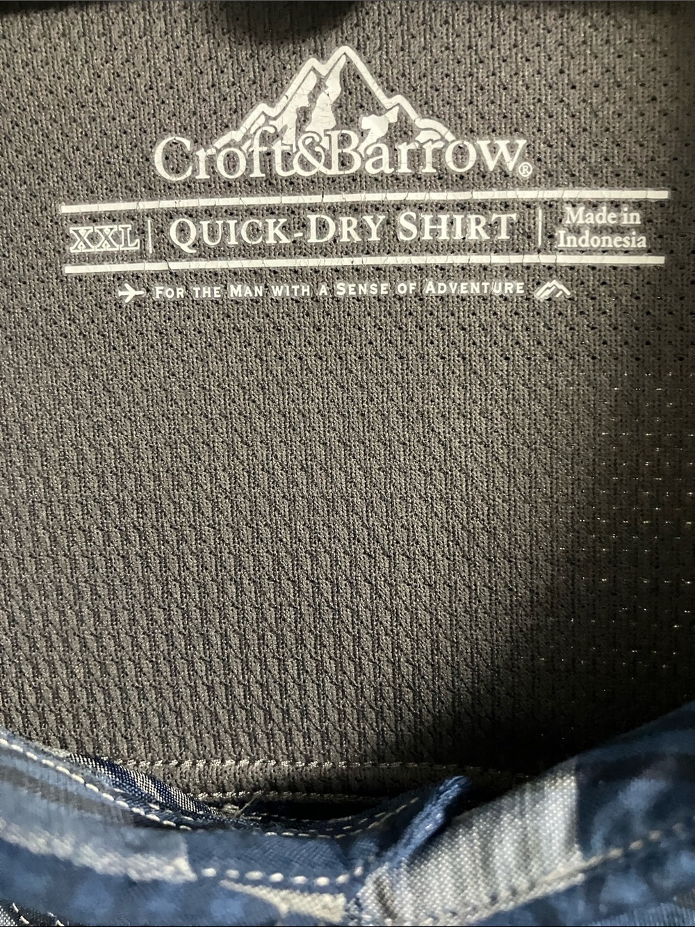 Croft & Barrow Quick Dry Classic Shirt Sz XXL Blue /Grey Plaid - Picture 5 of 9